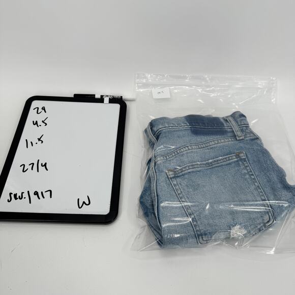 Abercrombie & Fitch Jean Shorts Womens 27 /4 Dad Short High Rise Curve Love - Picture 7 of 7